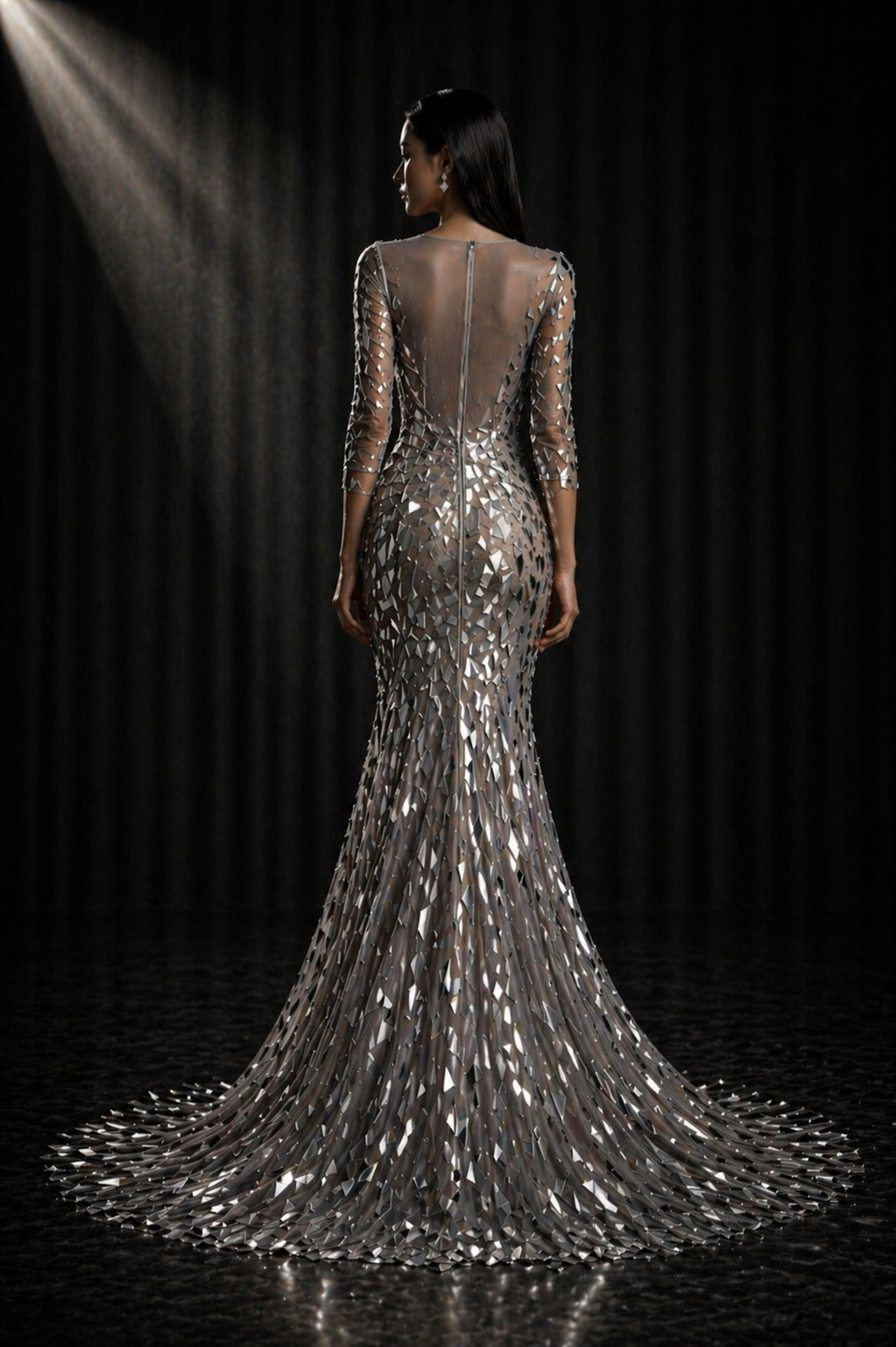 PYDAXA Scroll Mirror Silk Gown
