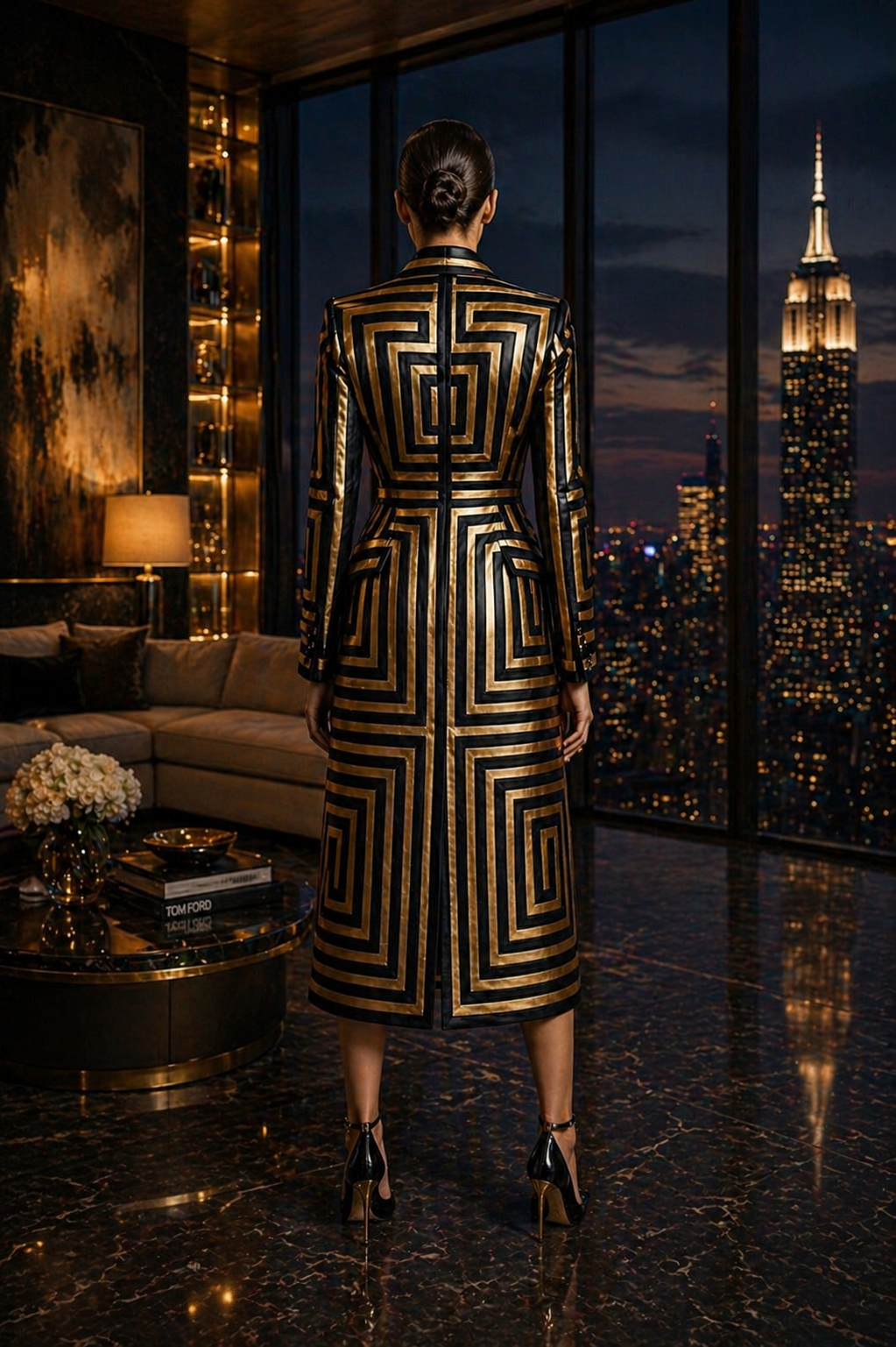 PYDAXA Labyrinth Inlay Coat Dress