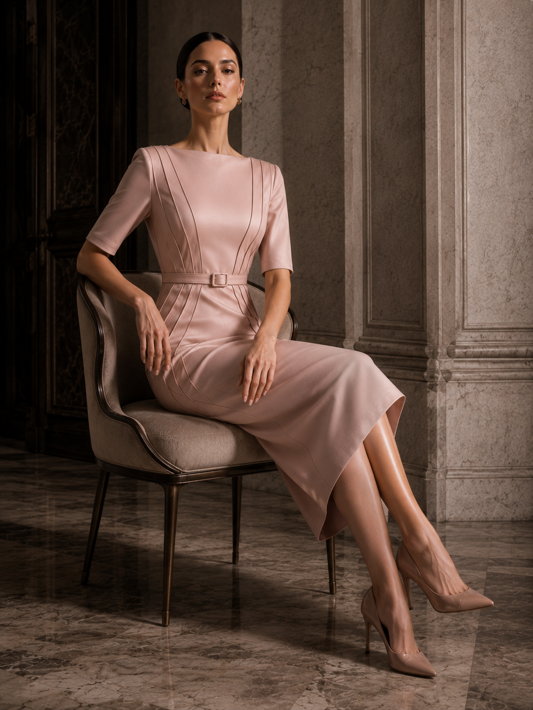 PYDAXA Veil Inlay Dress